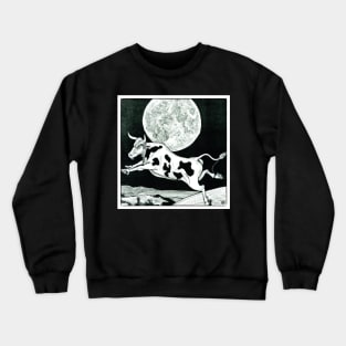 The Cow Jumped Over The Moon Lithograph Crewneck Sweatshirt